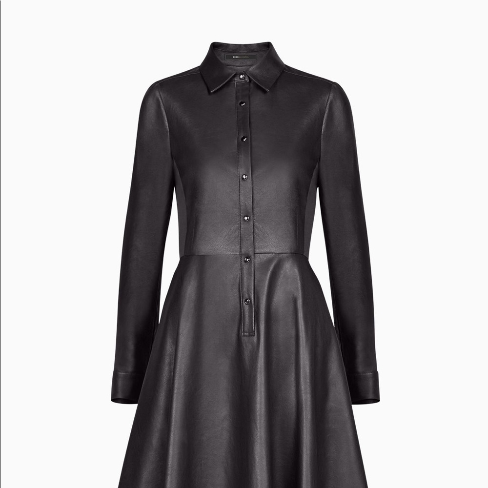 Leather shirtdress